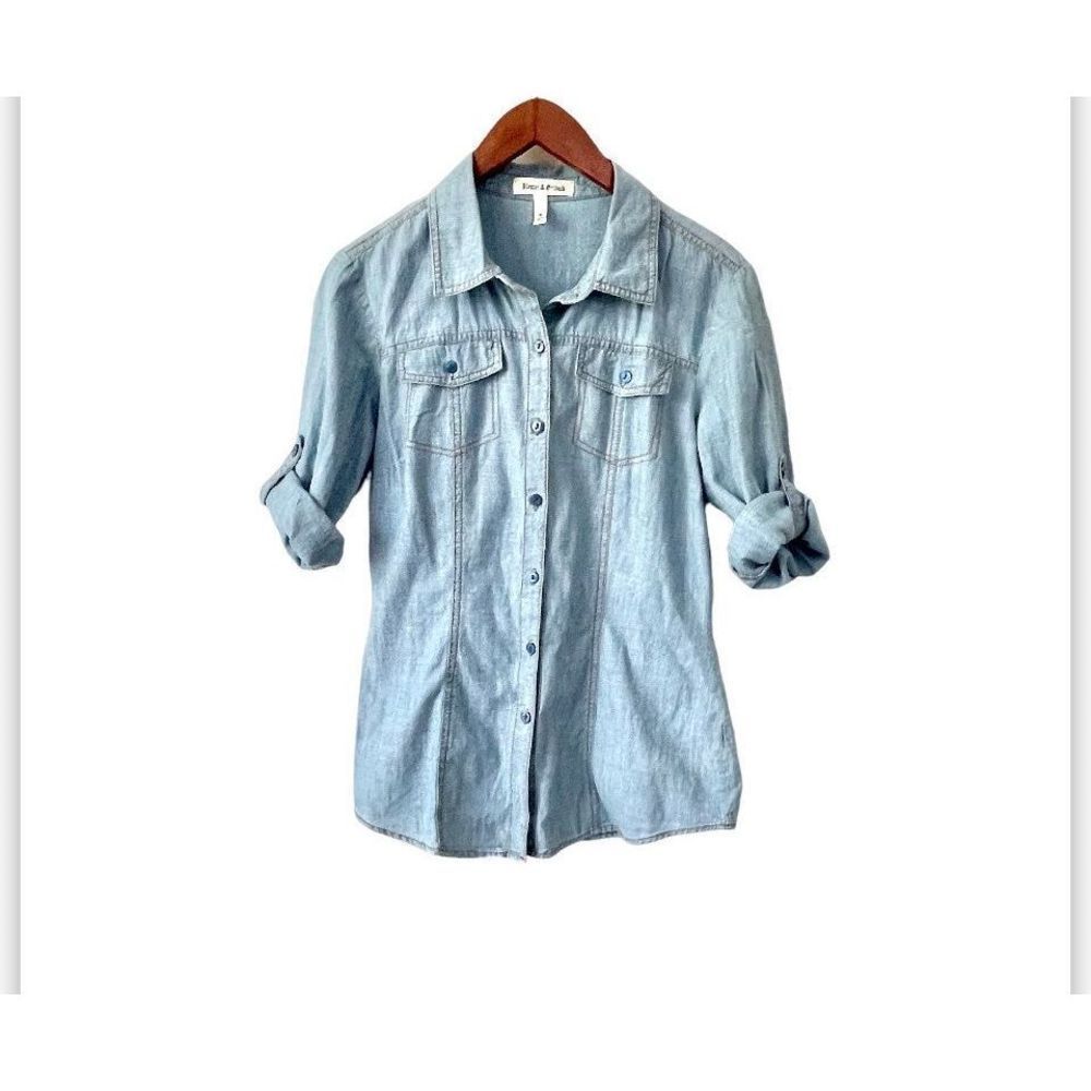 Hester and Orchard denim button down shirt